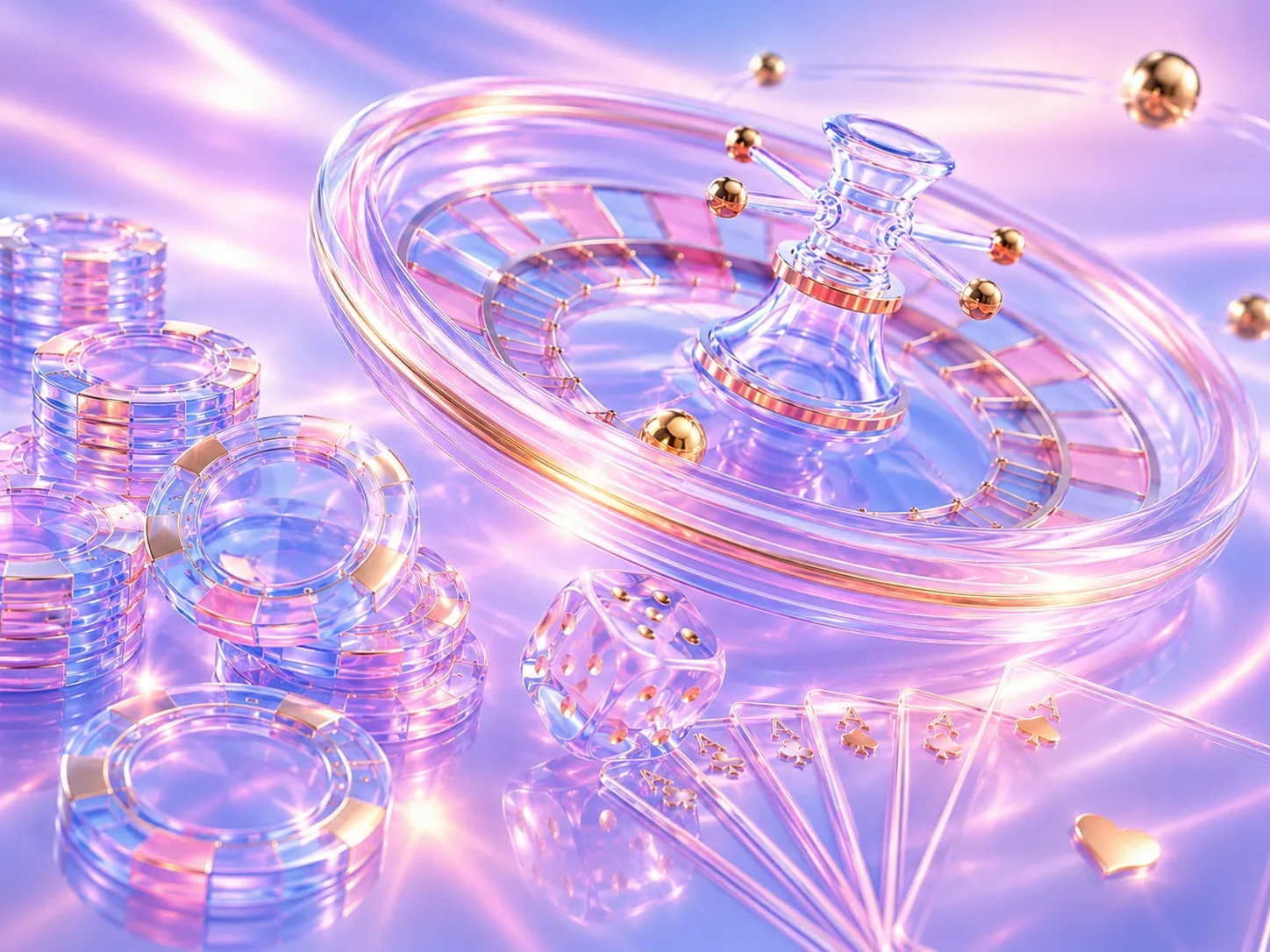 Futuristic Casino Dreamscape In Glass And Gold